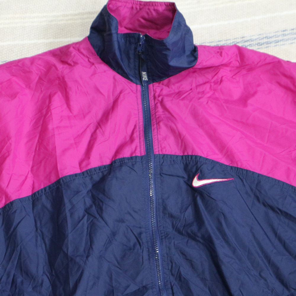 NIKE Purple/Navy Big Back Swoosh Track Jacket VTG - Picture 4 of 8